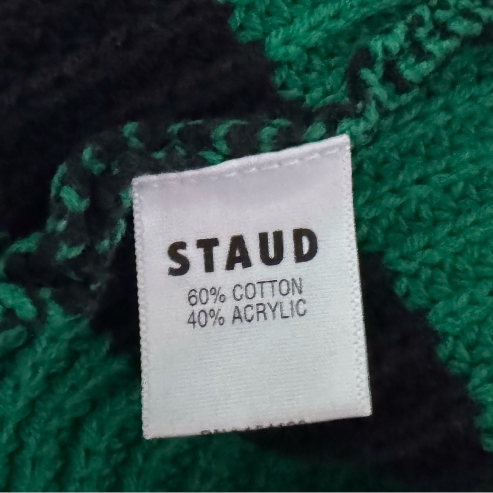 Staud Hampton Sweater Med Chunky Cotton Cabana Stripe Oversized Preppy Colorful - Picture 11 of 12